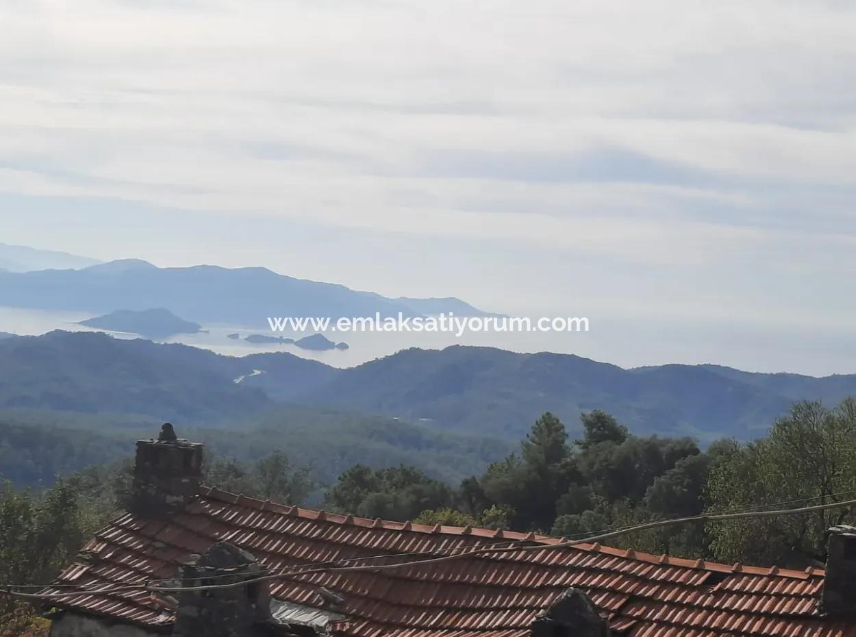 Sea View House For Sale In Gocek Gokceovacik And 246 M2 Land