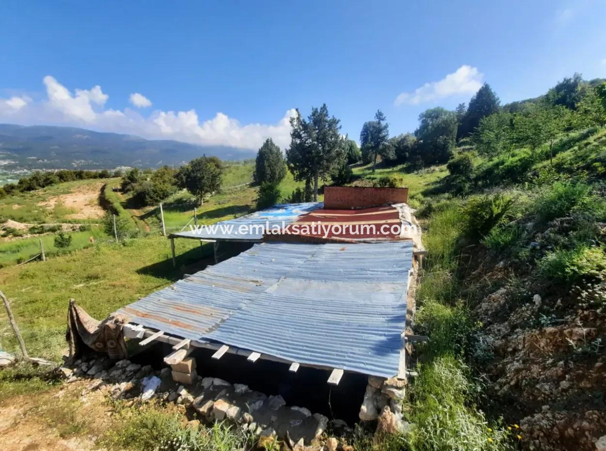 5 000 M2 Land In Çameli Kızılyaka 2 In 1 Detached House, And Barn For Rent