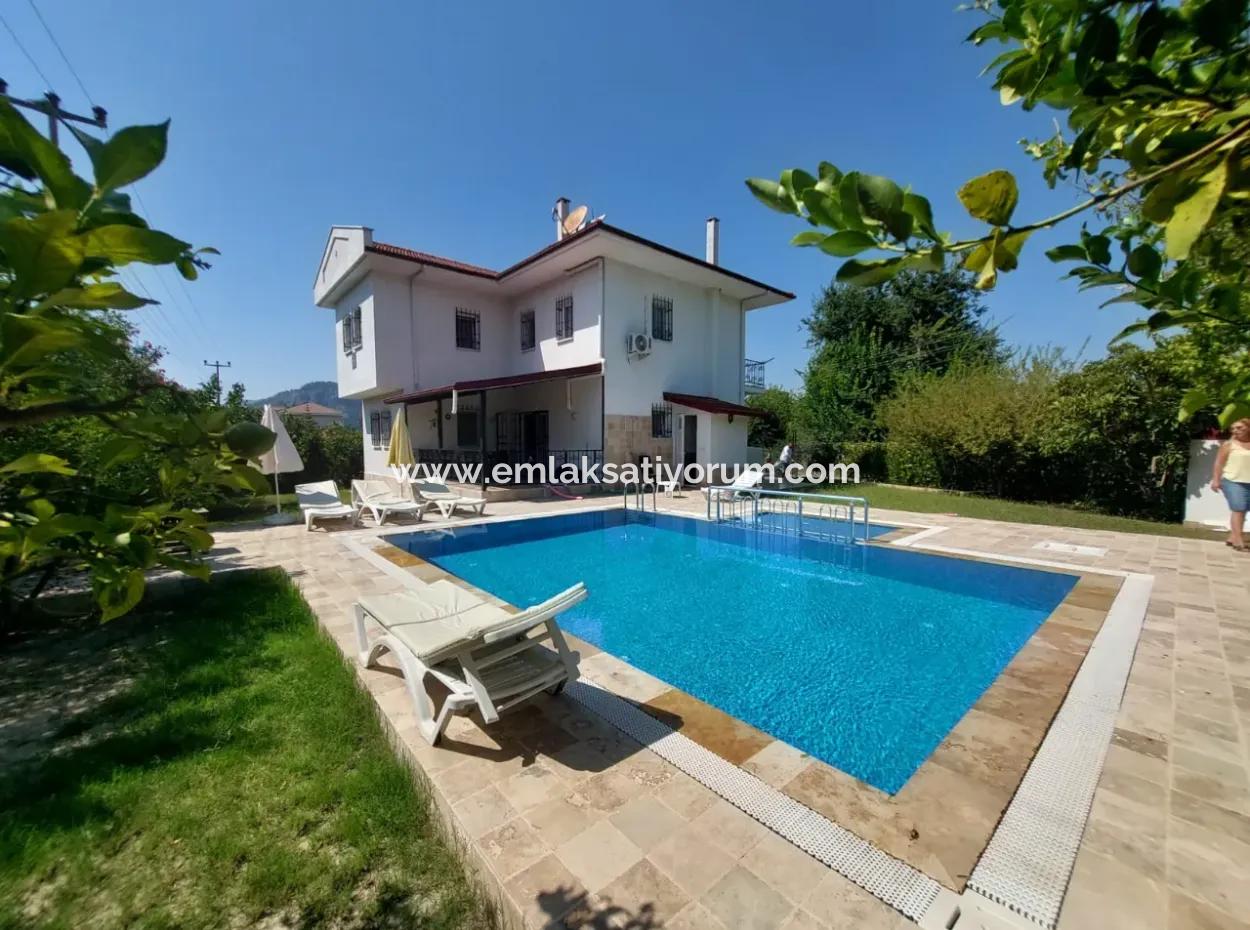 Detached Villa With Pool For Sale In Dalyan – 3 1 Duplex With Heat Pump