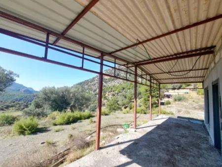 On 763 M2 Land In Ortaca Gökbel, Rough Construction 70 M2, 2 1 Prefabricated House For Sale