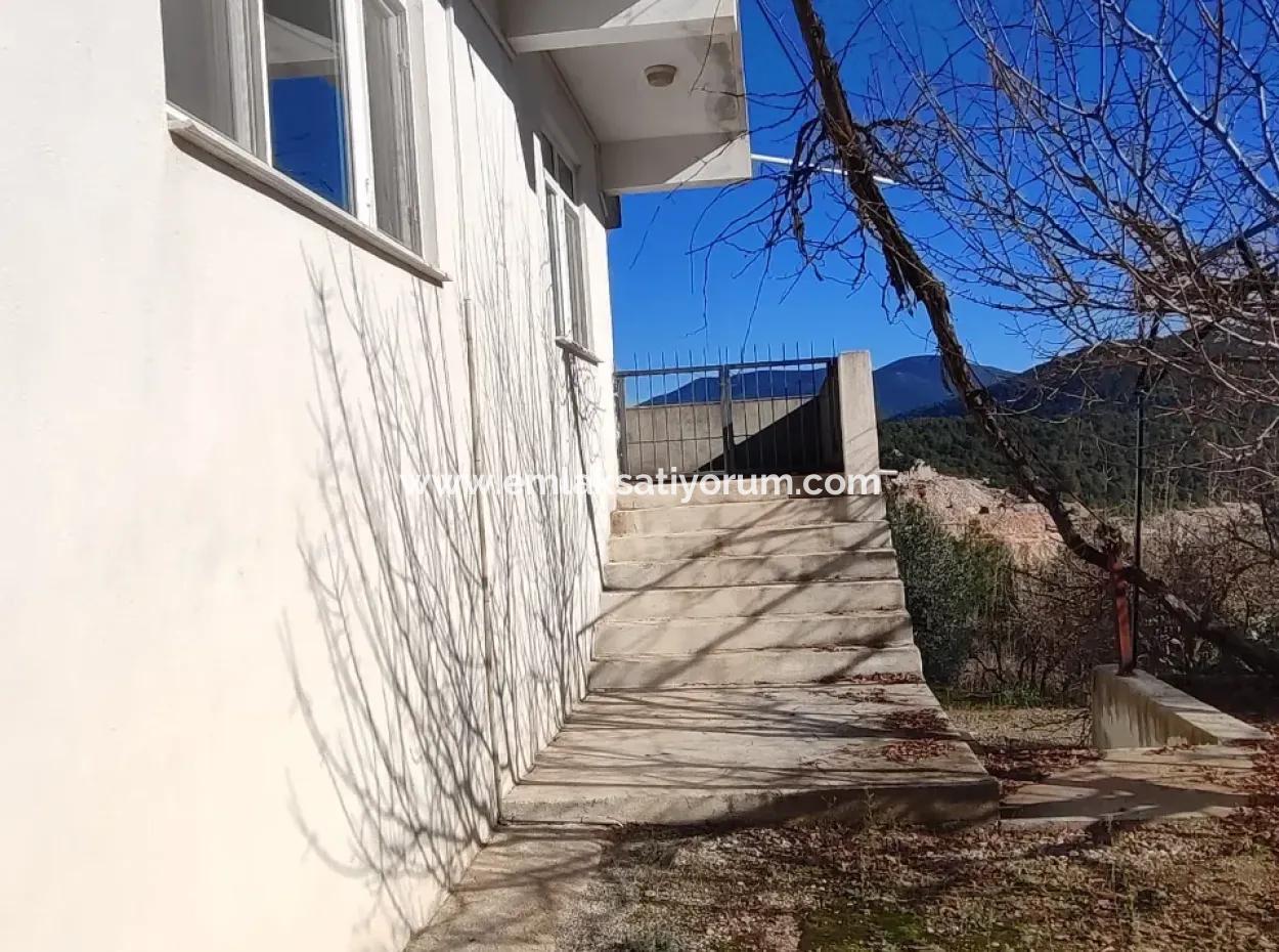 Antalya Finike Alacadağda Deniz Ve Doğa Manzaralı 8500 M2 Arazide 120 M2, 3+1 Tek Katlı Ev Satılık
